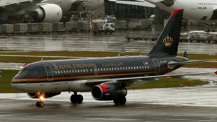 A Royal Jordanian aircraft is seen the Zurich Airport.