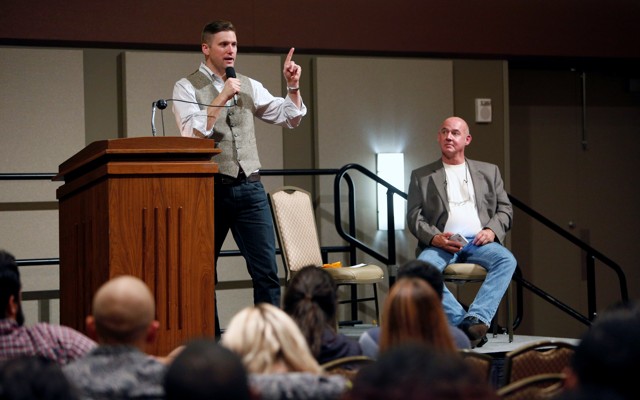 Richard Spencer speaks onstage 