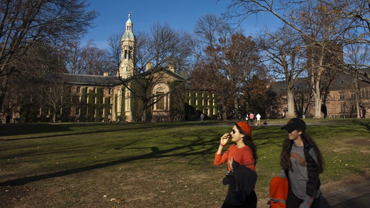 Two young women on Princeton's campus