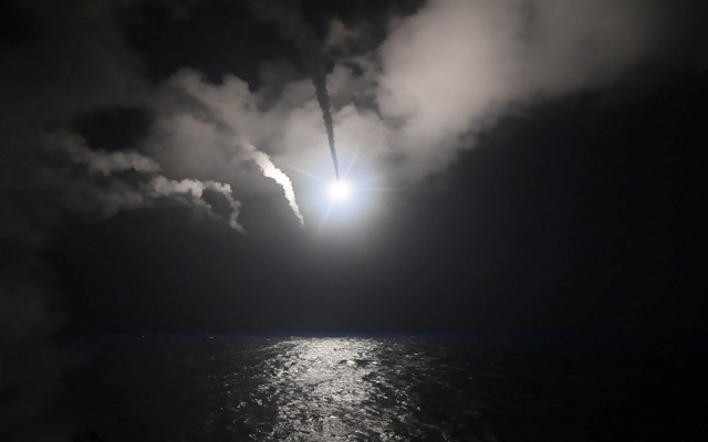 U.S. Navy guided-missile destroyer USS Porter (DDG 78) conducts strike operations.