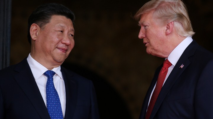U.S. President Donald Trump welcomes Chinese President Xi Jinping.