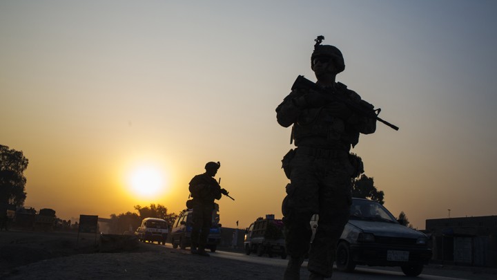 U.S. soldiers near Forward Operating Base Fenty in the Nangarhar province of Afghanistan on December 19, 2014