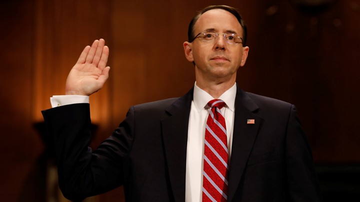 Rod Rosenstein testifies before the Senate Judiciary Committee.