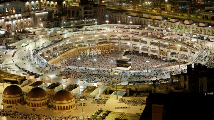 The Kaaba at the Grand Mosque in Mecca