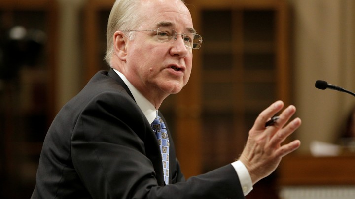 Health and Human Services Secretary Tom Price testifies before the Committee on Appropriations in Washington on March 29, 2017.