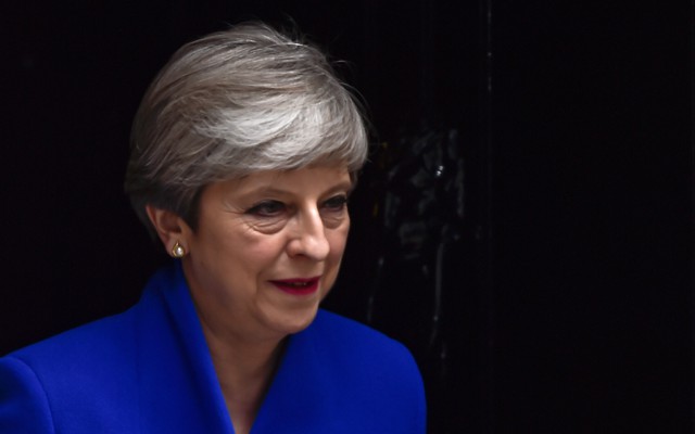 Britain's Primer Minister Theresa May leaves Downing Street.