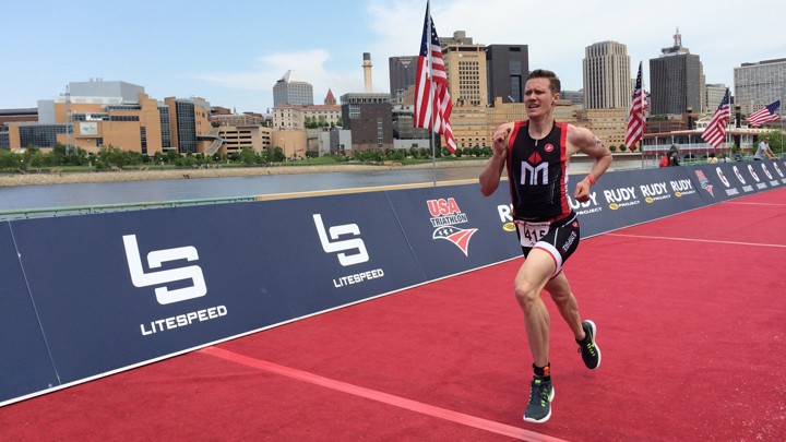 Chris Mosier competes in a race