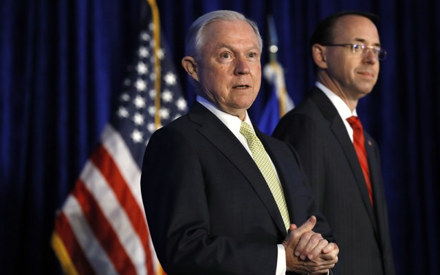 Attorney General Jeff Sessions and his deputy, Rod Rosenstein