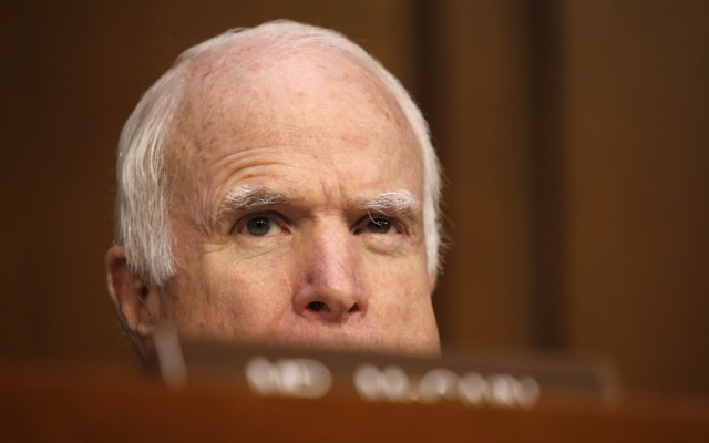 Senator John McCain during the James Comey testimony in June 2017