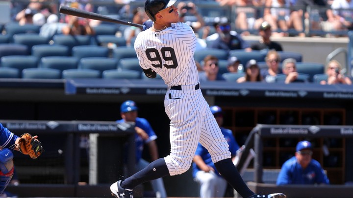 Image result for aaron judge plays catch with young fan