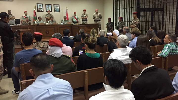 A Jordanian military court reads al-Tawaiha's sentence on July 17, 2017.
