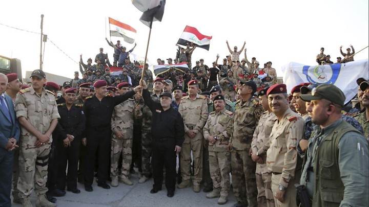 Iraq's prime minister declares victory on the edge of Mosul's Old City on July 10, 2017.