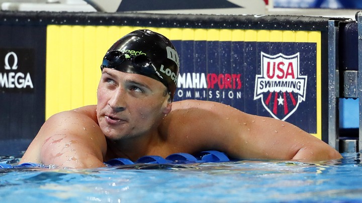 Lochte at the U.S. Olympic swimming team trials in Omaha, Nebraska on June 28, 2016.