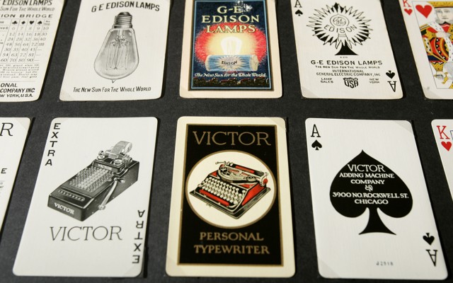 A grid of playing cards from different makers