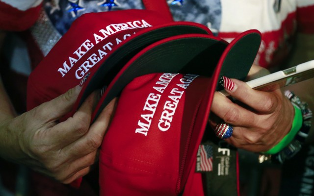 President Trump's signature "Make America Great Again" hats