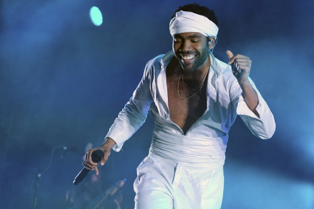 Donald Glover performing at a music festival