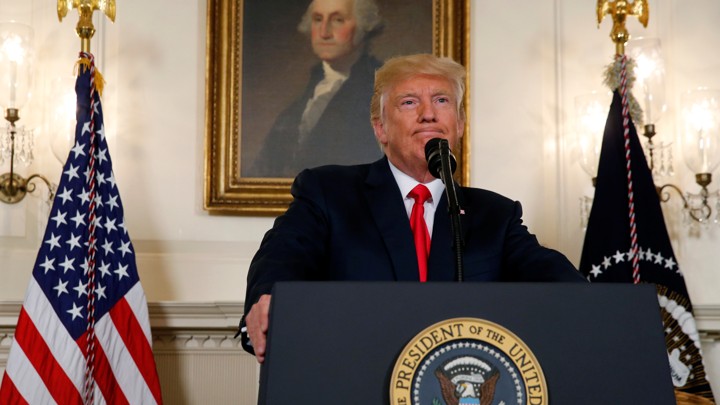 President Trump speaks at the White House on Monday, August 14.