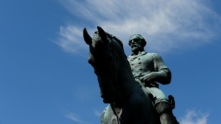 The statue of Confederate General Robert E. Lee in Charlottesville, Virginia