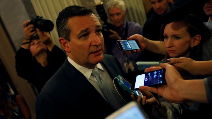 Texas Senator Ted Cruz speaks with reporters.