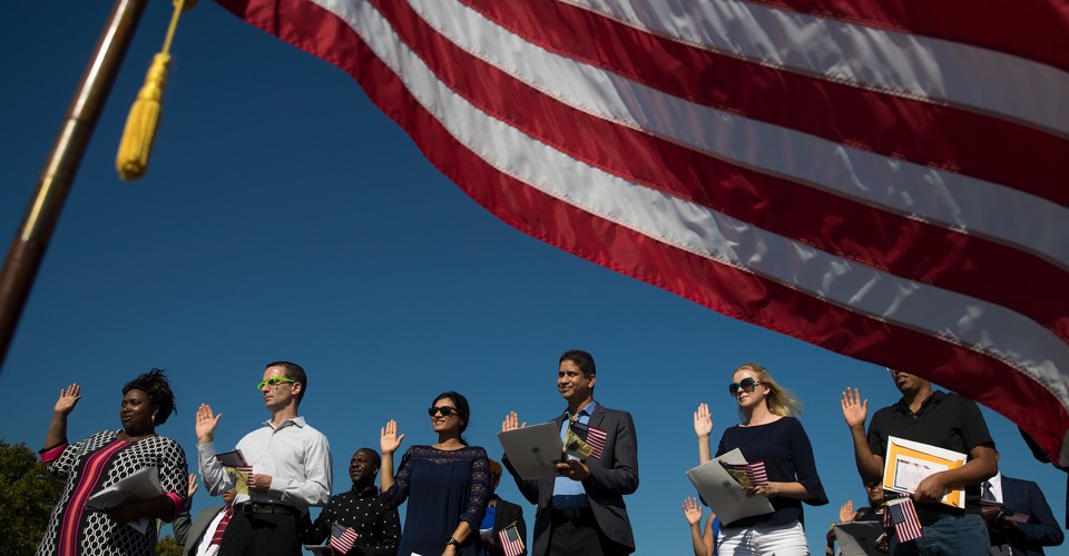 Image result for section of the oath requiring new citizens to defend the Constitution and laws of the United States of America against all enemies, foreign and domestic; and bear true faith and allegiance to the same.