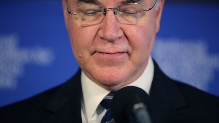 Health and Human Services Secretary Tom Price at a microphone