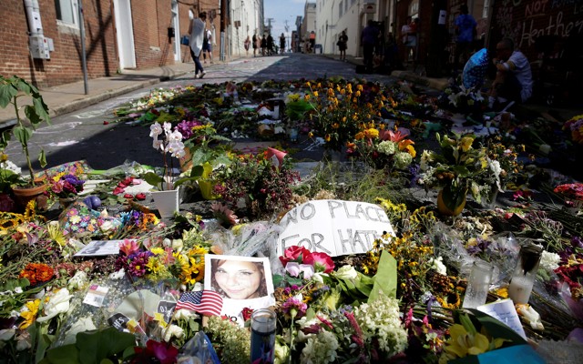 A memorial for Heather Heyer in Charlottesville, Virginia