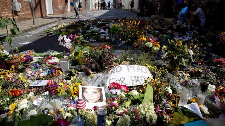 A memorial for Heather Heyer in Charlottesville, Virginia