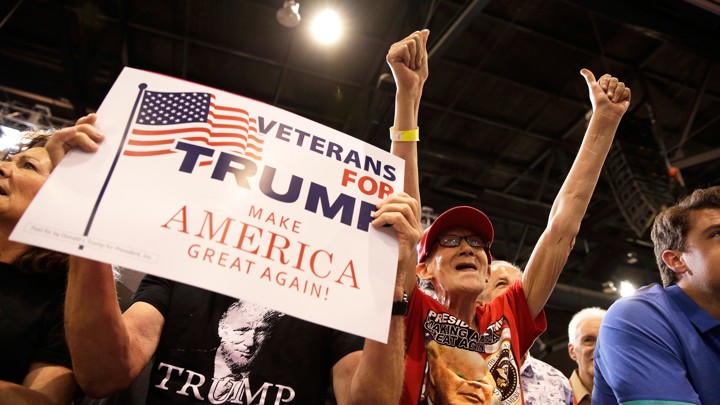 A crowd of Trump supporters