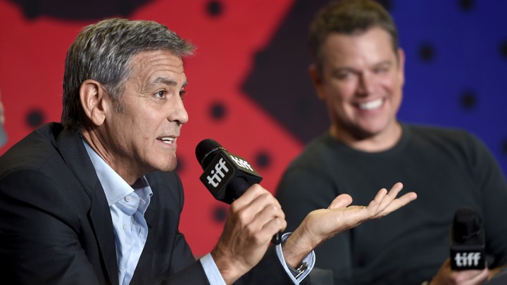 George Clooney and Matt Damon presenting 'Suburbicon' at the Toronto International Film Festival