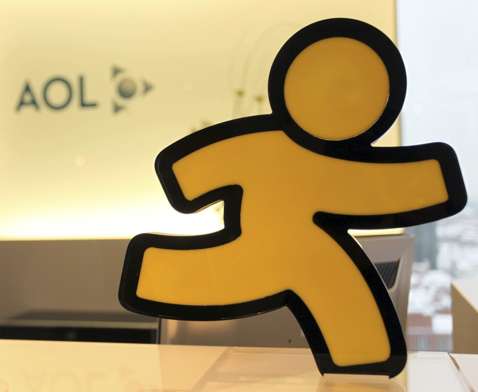 The logo for AOL Instant Messenger, a yellow running person