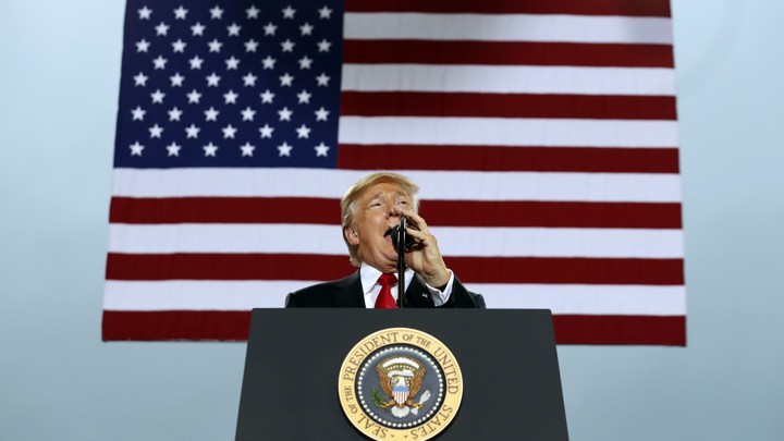 President Trump speaks about tax reform in Middletown, Pennsylvania.