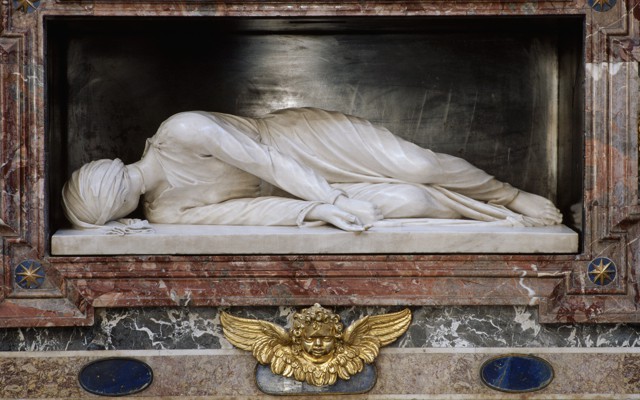 A statue of Saint Cecilia