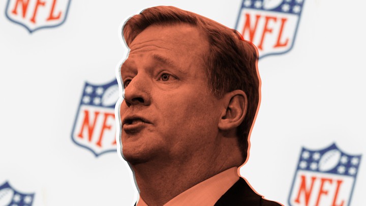 Roger Goodell, Commissioner of the National Football League, speaks at a news conference announcing an Initiative to improve the diagnosis and treatment of brain injuries in New York on March 11, 2013.