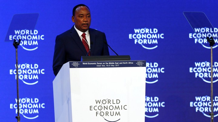 Niger's President Mahamadou Issoufou speaks