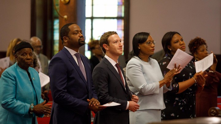 Mark Zuckerberg inside a church