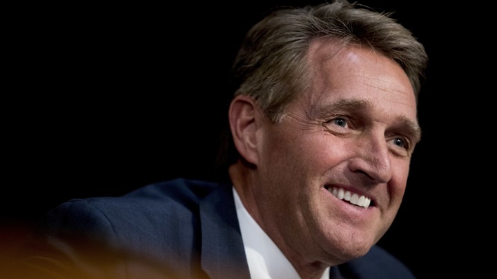 A close up of Jeff Flake