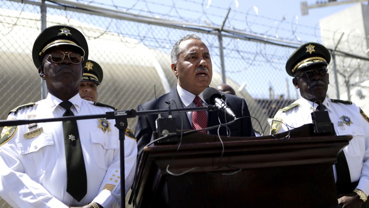 Orleans Parish Sheriff Marlin Gusman speaks at a news conference in New Orleans in 2013