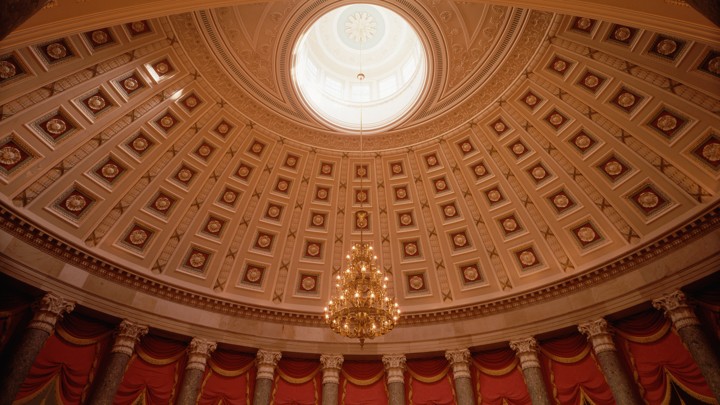 The dome of the National Statuary Hall in the U.S. Capitol