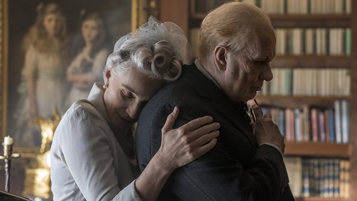 Kristin Scott Thomas and Gary Oldman in the film 'Darkest Hour'