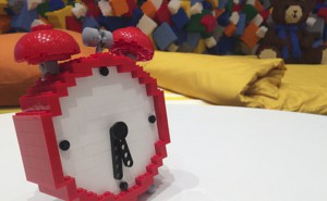 An alarm clock  made of Lego