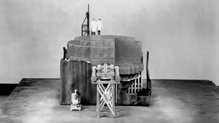 A scale model of the Chicago Pile nuclear reactor