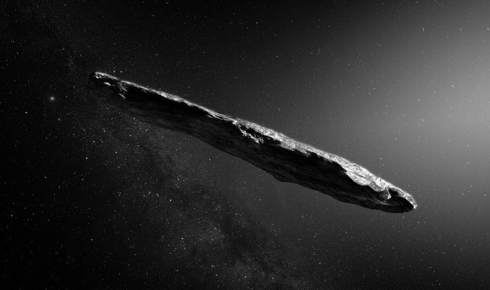 An artist’s impression of the interstellar asteroid 'Oumuamua
