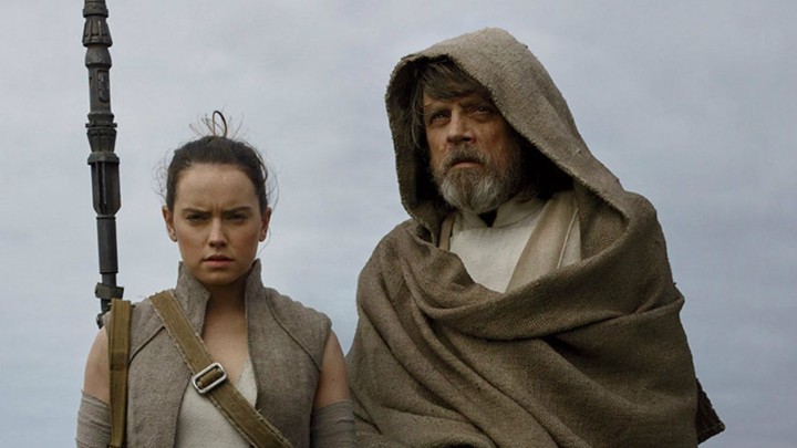 Daisy Ridley and Mark Hamill in 'The Last Jedi'