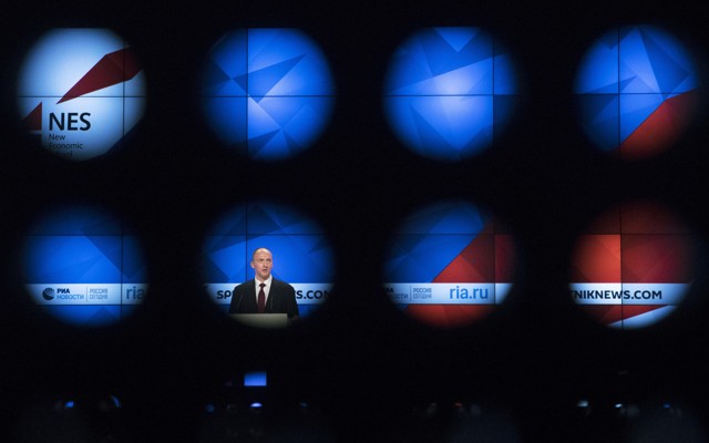 Carter Page speaks at a news conference in Moscow in December 2016.