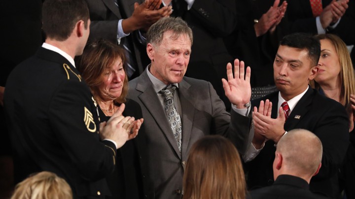 Otto Warmbier's parents, Fred and Cindy Warmbier, cry during President Donald Trump's State of the Union address.