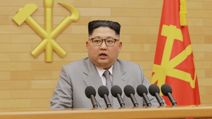 North Korean leader Kim Jong Un delivers his New Year's Day address.