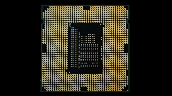 A close-up of a computer microprocessor