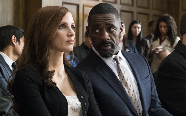 Jessica Chastain and Idris Elba in a still from 'Molly's Game'