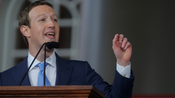 Mark Zuckerberg stands at a podium.