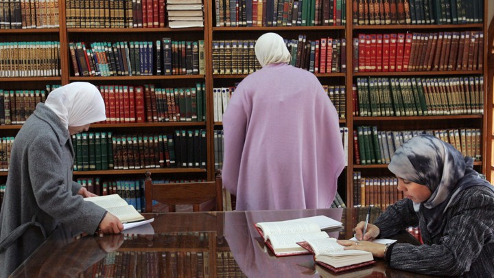 Moroccan students studying Islamic theology in Rabat